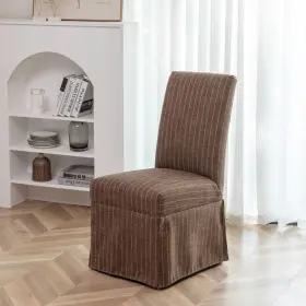 90036689 Wovenbyrd Classic Covered Armless Dining Chair Brown/white Stripe - Entryway
