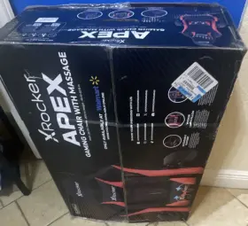 X Rocker 094332700428 Apex Gaming Chair Black Red Massage Lumbar Pillow Ergonomic Footrest