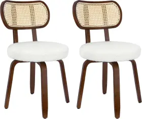 Xmsj 313114852886 Rattan Dining Chairs Set Of 2 Swivel Mid Century Modern Wooden Chair White Mak