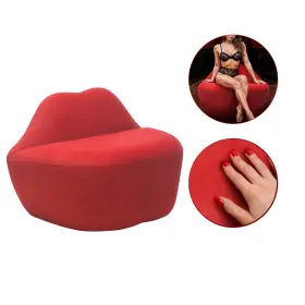 Xr Brands 848518057990 Lips Loveseat Soft Velvet Cushioned Padding Seat Home Furniture Glam Bench