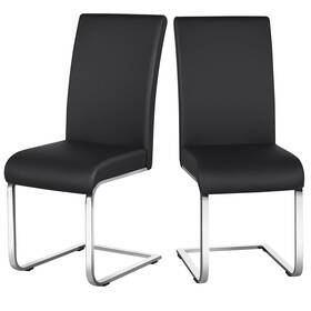 Yaheetech Yt-00097884 Dining Chairs Modern Leather High Back 22 Inch D X 16.3 W 41 H Black