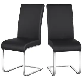 Yt-00097884 Yaheetech Dining Chairs Modern Leather High Back 22 Inch D X 16.3 W 41 H Black