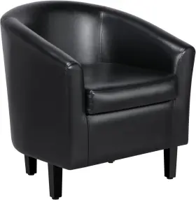 Yt2gnu0001001 Yaheetech 2 Barrel Chairs - Pu Leather Accent Soft Padded Seat