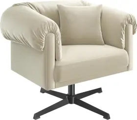Yty99e0007001 Yaheetech Swivel Velvet Armchair With Pillow Modern Upholstered Accent Chair Fo