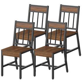 Yatiney Cy03l4bh Dining Chairs Set Of 4 Kitchen With Metal Frame Slanted Back Indust