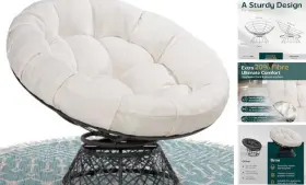 Hj0q Yes4all 40 Inch Ergonomic Wicker Arctic Snow - Black Base Upgrade Cushion Classic