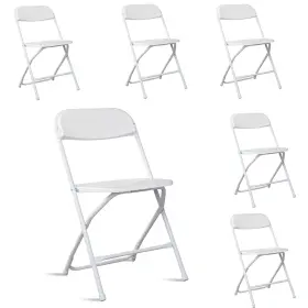Ynredee 764481219619 5 Pack Plastic Folding Chair Portable Stackable Commercial Seat With