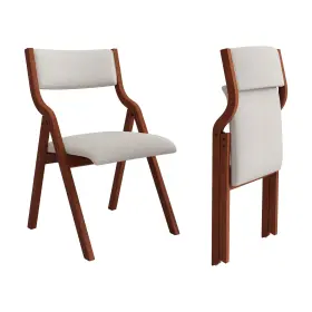 Yopto 045791398592 Folding Wooden Chairs Set Of 2 With Padded Seat Portable Dining Ergo
