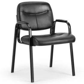 Yoyomax 810108658214 Guest Chair Reception With Fixed Pu Leather Padded Armrests