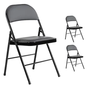 Yssoa 198401040418 Dining Chairs Set Of 2 Leather Cushion Foldable Kitchen Modern Chair With Pa