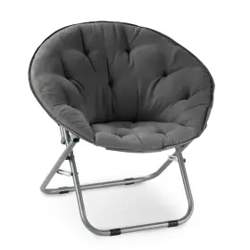Fncharfoldrnd30g01 Yssoa Chair With Metal Frame Comfy For Bedroom Grey Saucer Coz