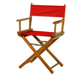 Yu Shan 021-11 18 Inch Directors Chair Honey Oak Frame With Red Canvas
