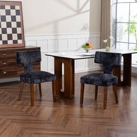 Yunomebuy W794p335667 Dining Chairs Set Of 2 Kitchen Chenille Room Upholstered Accent Chair