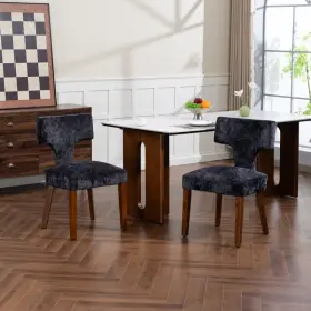 W794p335667 Yunomebuy Dining Chairs Set Of 2 Kitchen Chenille Room Upholstered Accent Chair