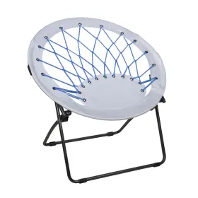Zenithen 887798007295 Bungee Round Folding Dish Saucer Chair For Bedroom Dorm Room Camping Cobalt Blue