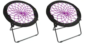 Ic544s-plumjam Zenithen Limited Bunjo Foldable Portable Folding Bungee Dish Chair Perfect For