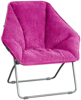 Ic576s-plum Zenithen Foldable Plush Seat Hexagon Folding Portable Dish Chair For Bedrooms Living Room