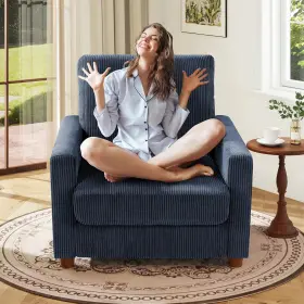 Zhuxiang 445012529522 35.5in Oversized Accent Chair Easy To Assemble Living Room Chairs Corduroy Rea