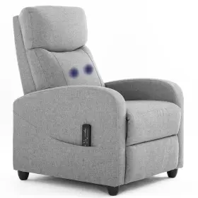Zibbizo 850069503437 Recliner Chair With Massage And Lumbar Support Small Fabric Home Theater Seat