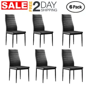 245634y5urjasda Zimtown 6 Sillas De Comedor Altas Negras Tela Cojines Tapizados Modernas Set En Oferta