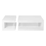 Benjara Jack 2 Piece Coffee Table Set- Tiers- Tempered Glass- White Lacquer New. Price: $1047.95.