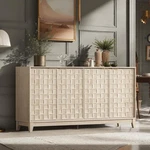 Fluted Sideboard Cabinet With Storage Solid Wood Buffet For Dining Room Cre... New. Price: $467.59.