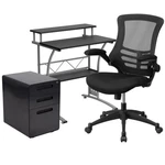 Flash Furniture 3 Piece Work From Home Office Desk Set In Black New. Price: $599.63.