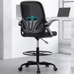 Kensaker Tall Drafting Chair, Ergonomic Home Office Desk W/footrest & Lumbar Sup New. Price: $194.99.