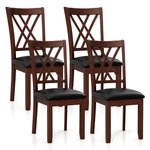 Set Of 4 Dining Chair Kitchen W/ Backrest Padded Seat & Rubber Wood Legs New. Price: $269.99.