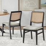 Lifestorey Set Of 2 Gilcrest Modern Cane Back Dining Chairs Black/natural New. Price: $149.99.