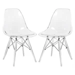 Leisuremod Dover Dining Side Chair With Acrylic Eiffel Base Clear Set Of 2 New. Price: $200.99.