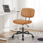 Leather Armless Home Office Desk Chair Small Ergonomic Low Back Lumbar Support New. Price: $47.00.