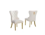 Best Quality Furniture Button Tufted Side Chairs In Cream Boucle Fabric New. Price: $365.44.