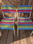 Rare Ikea Rgglad Colorful Wicker Metal Children's Chairs Vintage Y2K Used. Price: $150.00.
