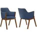 Armen Living Renzo Wood/fabric Dining Side Chairs Blue/walnut (set Of 2) New. Price: $364.99.