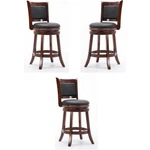 Home Square Augusta 24" Swivel Counter Stool In Cherry - Set Of 3 New. Price: $384.14.