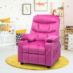 Costway Kids Youth Recliner Chair Velvet Fabric W/cup Holder & Side Pocket Pink New. Price: $159.99.