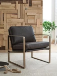 Signature Design By Ashley Bradett Accent Chair, Dark Brown Top Grain Leather, New. Price: $585.43.