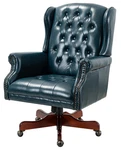 Executive Chair Faux Leather Tufted Nailhead Trim Swivel Tilt Office Solid Wood New. Price: $730.09.