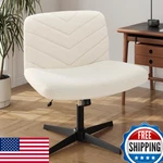 Yaheetech Wide Criss Cross Legged Office Desk Chair No Wheels Vanity Comfy New. Price: $115.61.