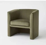 Threshold Studio Mcgee Vernon Olive Velvet Barrel Accent Chair Modern Lounge. Price: $599.99.