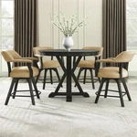 Steve Silver Rylie Counter Table & 4 Swivel Chairs Black Finish/sand New. Price: $1152.92.