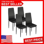Fdw Dining Chairs Set Of 4 Black Faux Leather Kitchen New. Price: $194.99.