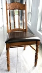 Liberty Furniture Spindle Back Wood Side Chair - Cushion Eagle Carved Usa Used. Price: $279.95.