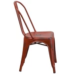 Flash Furniture Metal Curved Slat Back Dining Side Chair Distressed Kelly Red New. Price: $129.99.