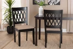 Florencia Beige Fabric Espresso Wood Dining Chairs Set Of 2 New. Price: $194.00.