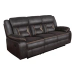Benjara 87" Sofa- Manual Motion Recliner- 2 Ac And Usb- Brown Faux Leather New. Price: $1272.75.