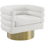 Maklaine Contemporary Boucle Fabric Swivel Accent Chair Cream New. Price: $643.86.