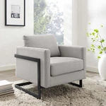 Modway Posse Upholstered Fabric Living Room Accent Chair Black Camel New. Price: $512.75.