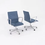 2023 Arne Jacobsen Fritz Hansen Low Oxford Desk Chairs Blue Suede 12+ Avail Used. Price: $850.00.